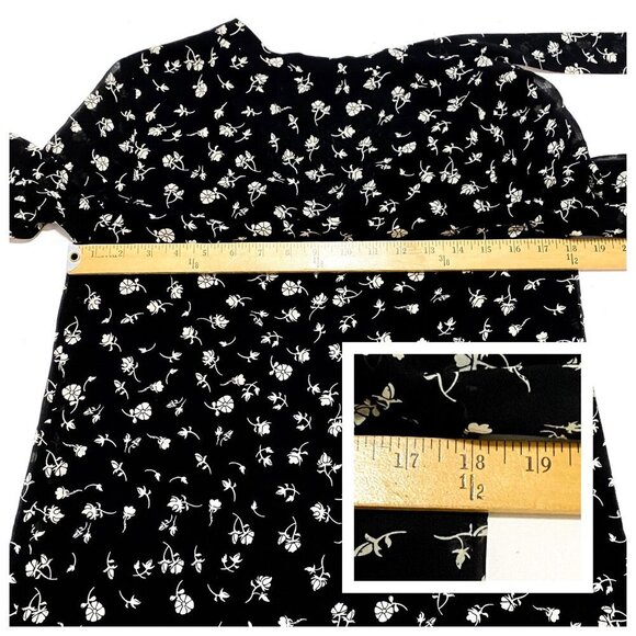 Wildfox Adore Black and White Floral Print Long Sleeve Dress, Size S - Picture 12 of 13